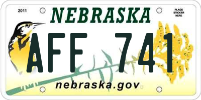 NE license plate AFF741