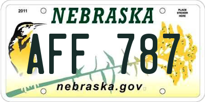 NE license plate AFF787