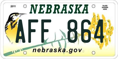 NE license plate AFF864