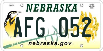 NE license plate AFG052