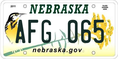 NE license plate AFG065