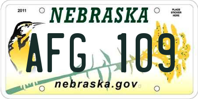 NE license plate AFG109