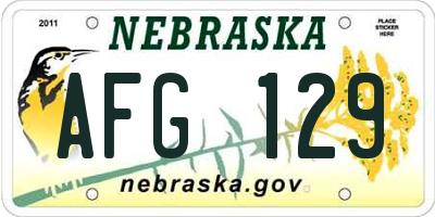 NE license plate AFG129