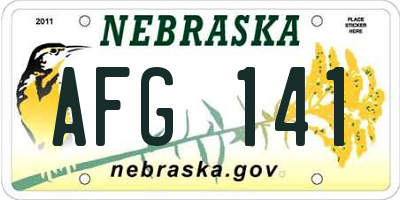 NE license plate AFG141