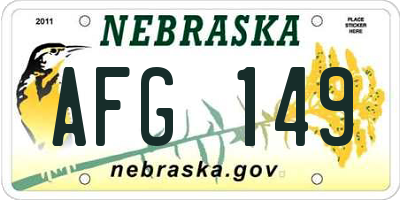 NE license plate AFG149