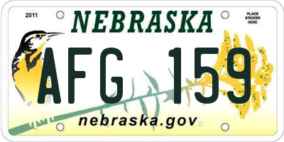 NE license plate AFG159