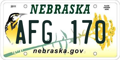 NE license plate AFG170