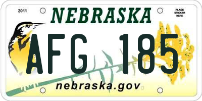 NE license plate AFG185