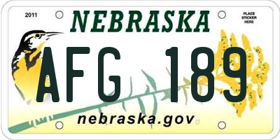 NE license plate AFG189