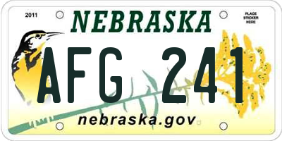 NE license plate AFG241