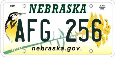 NE license plate AFG256