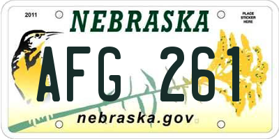 NE license plate AFG261