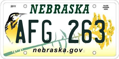 NE license plate AFG263