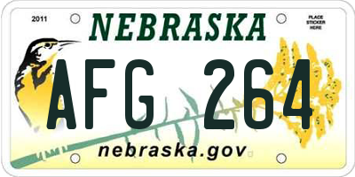 NE license plate AFG264