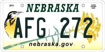 NE license plate AFG272