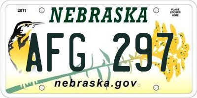 NE license plate AFG297