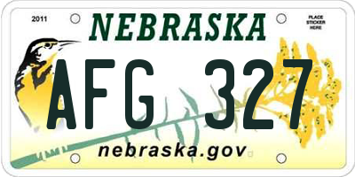 NE license plate AFG327