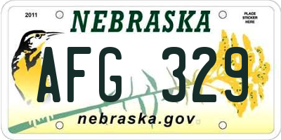 NE license plate AFG329
