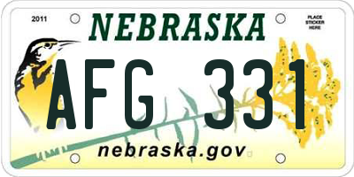 NE license plate AFG331