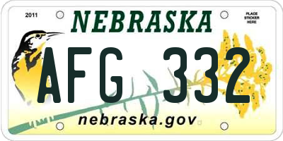 NE license plate AFG332