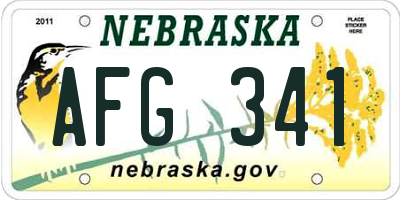 NE license plate AFG341