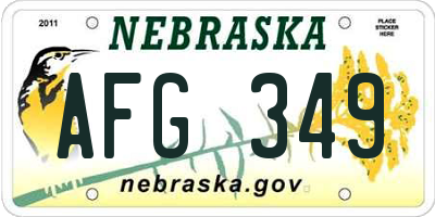 NE license plate AFG349