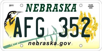NE license plate AFG352