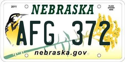 NE license plate AFG372