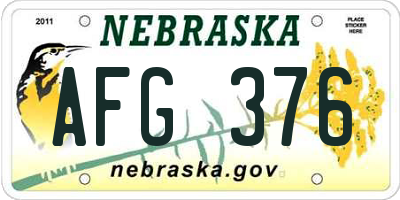 NE license plate AFG376
