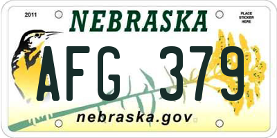 NE license plate AFG379