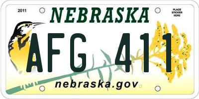 NE license plate AFG411