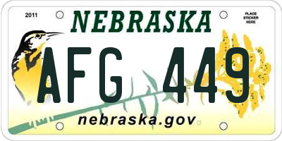 NE license plate AFG449