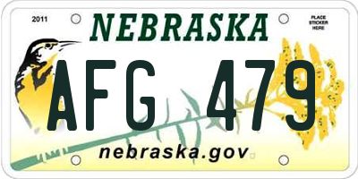 NE license plate AFG479