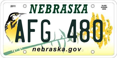 NE license plate AFG480
