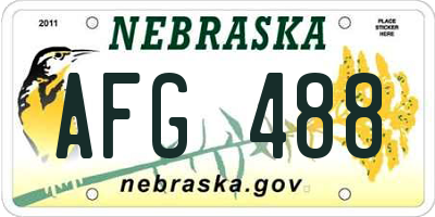 NE license plate AFG488