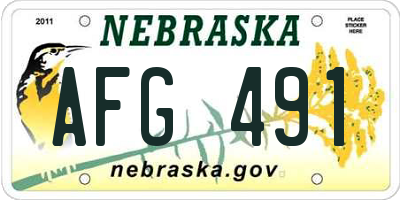 NE license plate AFG491
