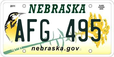 NE license plate AFG495