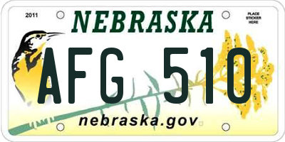 NE license plate AFG510