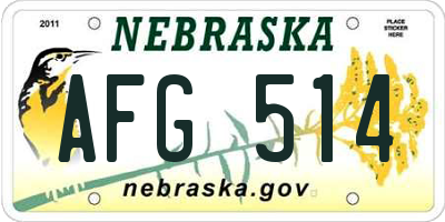NE license plate AFG514