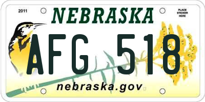 NE license plate AFG518