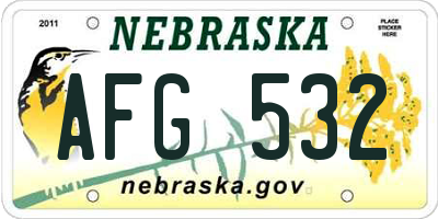 NE license plate AFG532