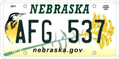NE license plate AFG537