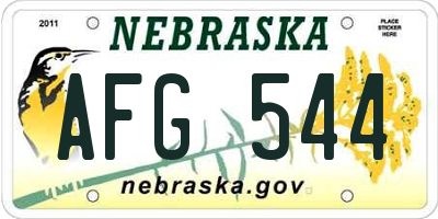 NE license plate AFG544