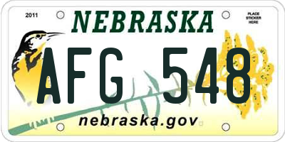NE license plate AFG548