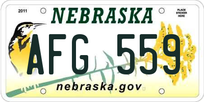 NE license plate AFG559