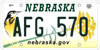 NE license plate AFG570