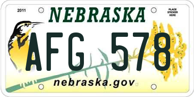 NE license plate AFG578