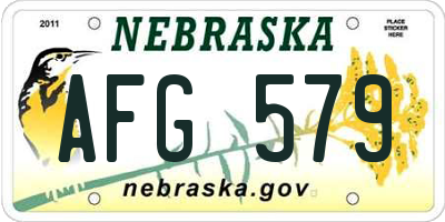 NE license plate AFG579