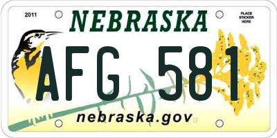 NE license plate AFG581
