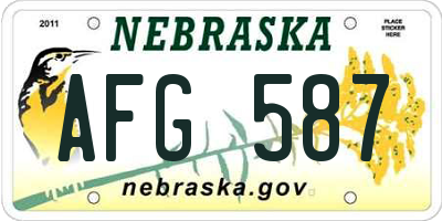 NE license plate AFG587